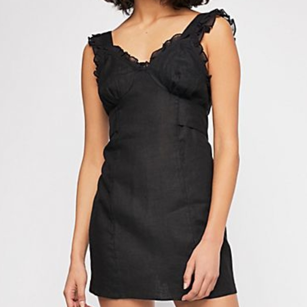 Free People Black Oh So Sweet Mini Dress